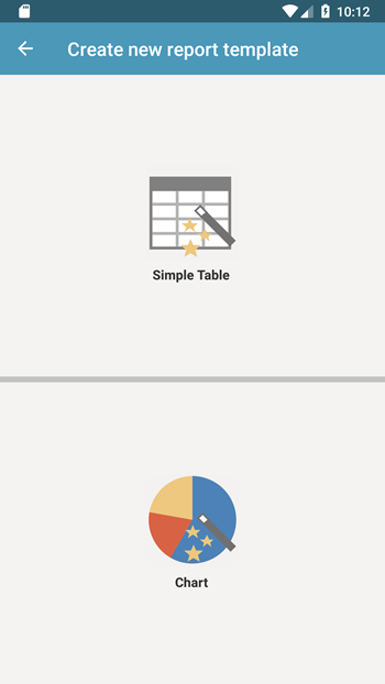 creating tables and charts in app