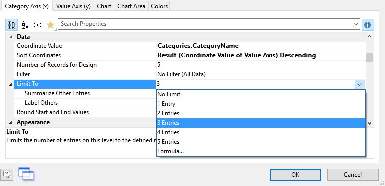 Limit displayed bars in bar chart properties