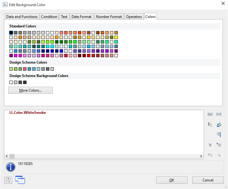 Enhanced color picker in new reporting tool version