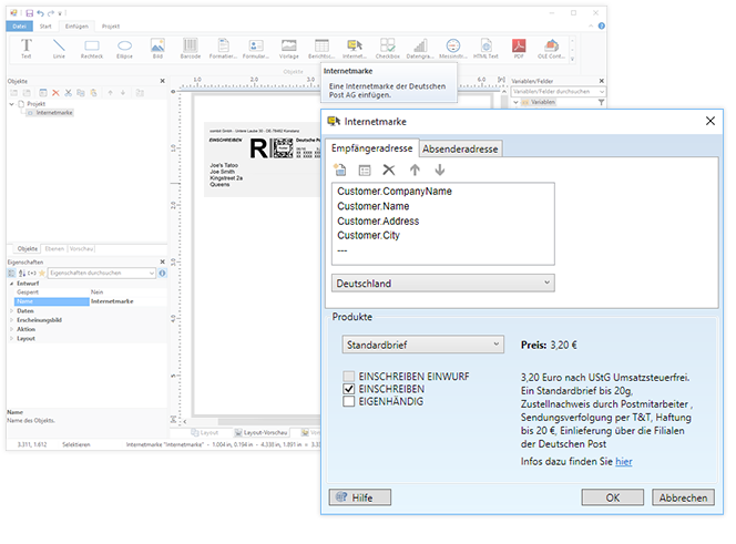 Intelligent Franking with Internetmarke