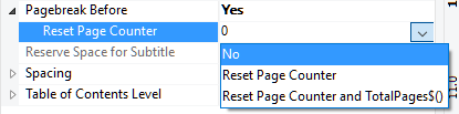 Reset Page Count for Group Header