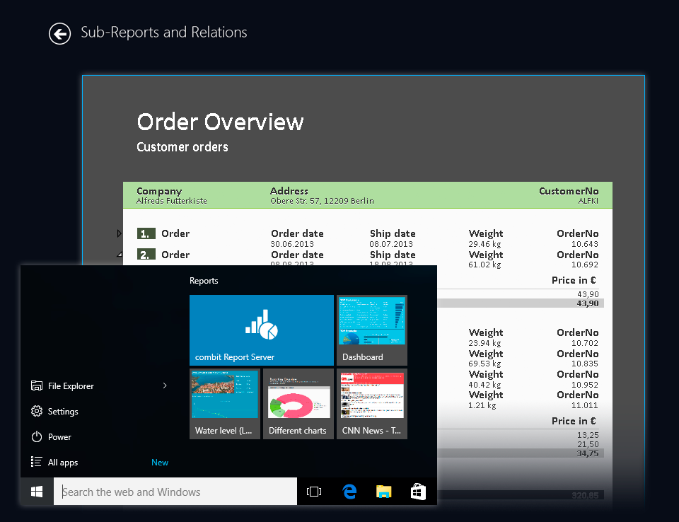 order overview screenshot