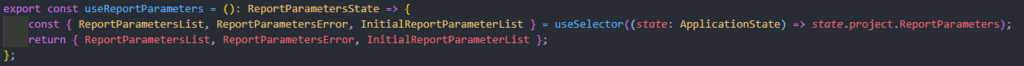 "useReportParameters" hook