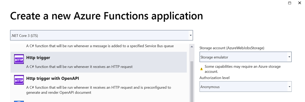 Create New Azure Function Application