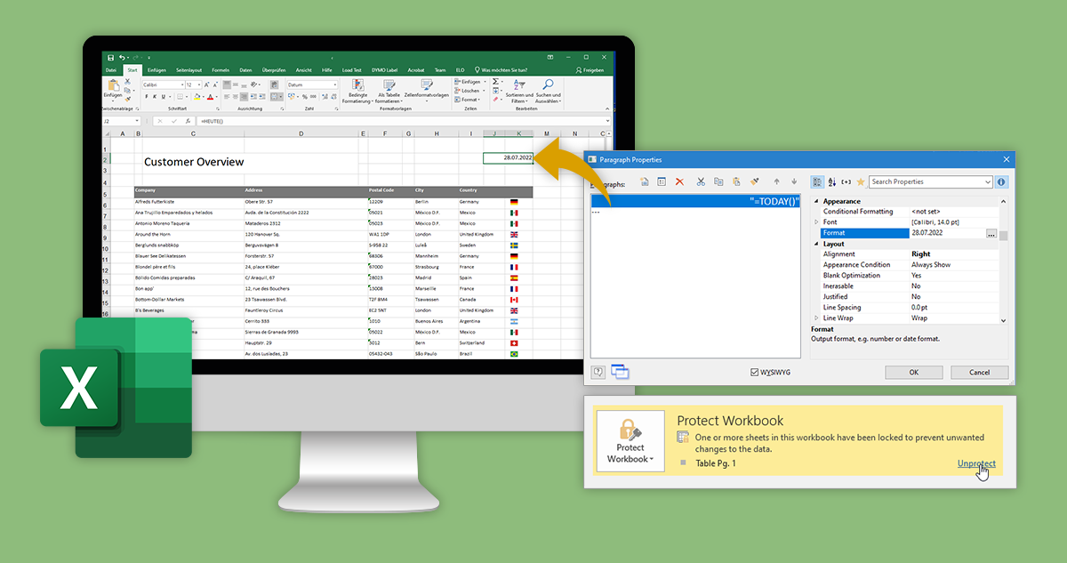neue funktionen excel-export