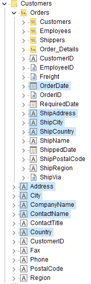 multi select of variables