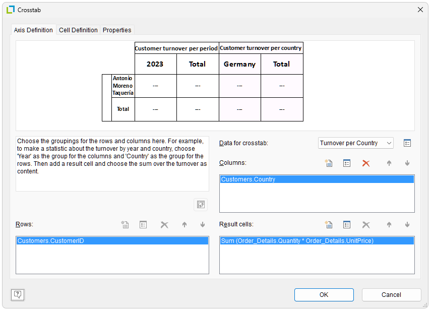 add a column in an adjacent crosstab