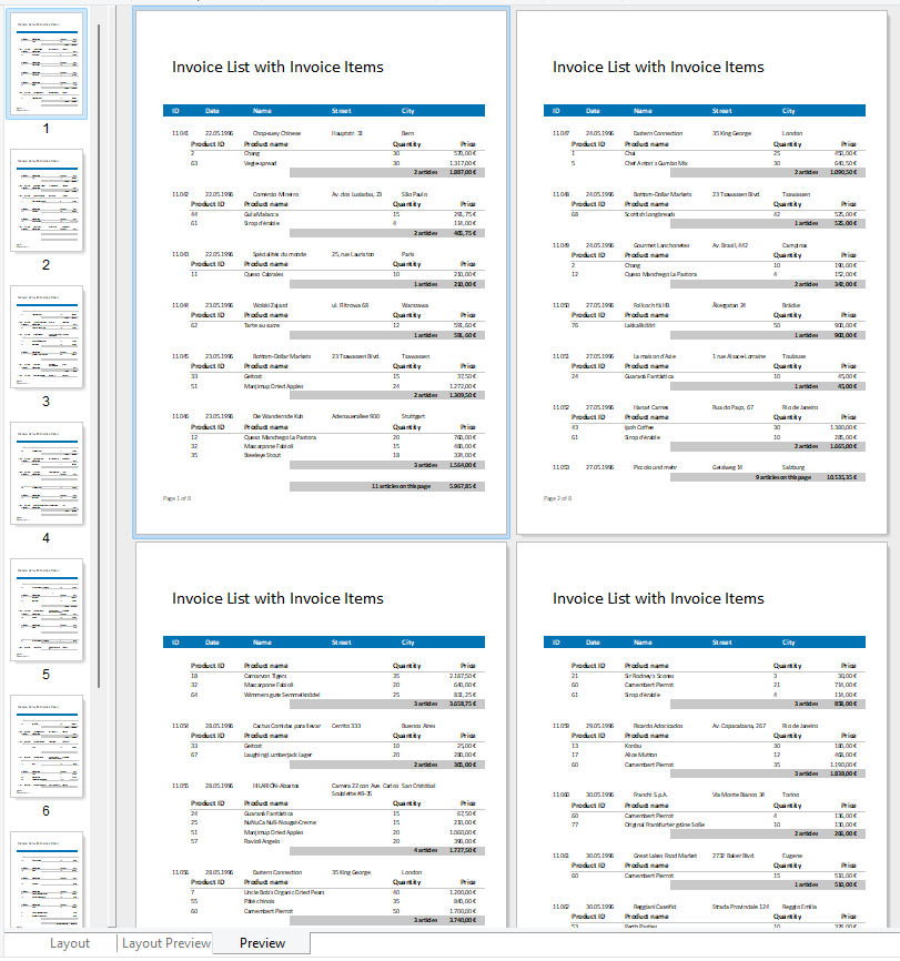example for real data preview